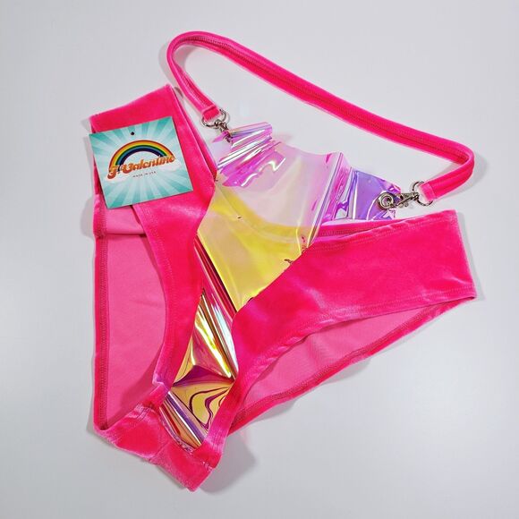 J Valentine Other - J Valentine Hot Pink Vinyl Overlay High Cut Short Rave Festival Size XXL